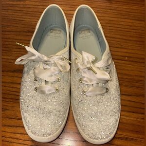 Glitter Cream Keds Kate Spade